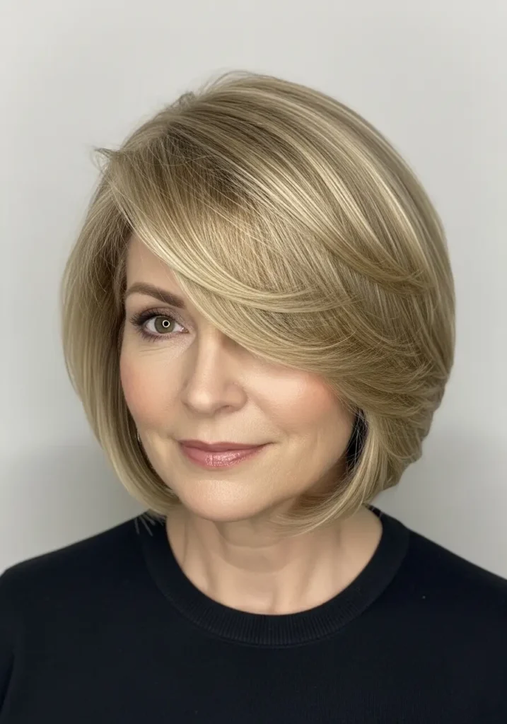 Side-Swept Layered Bob
