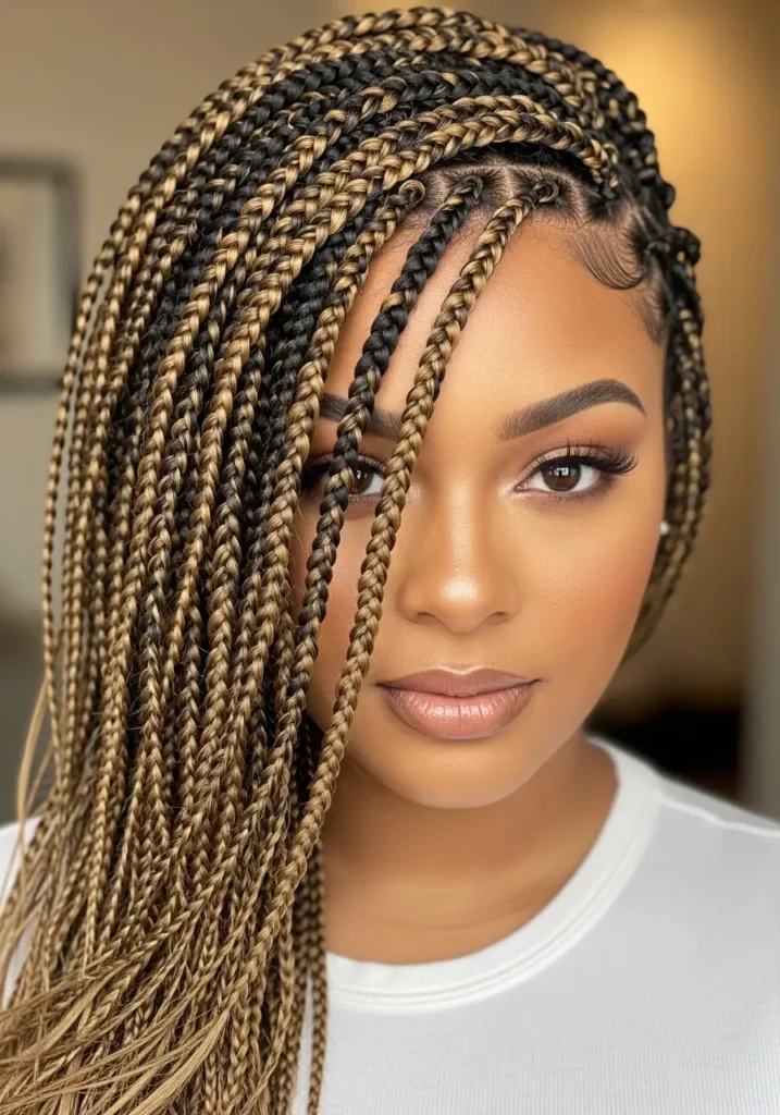 Side Swept Micro Braids