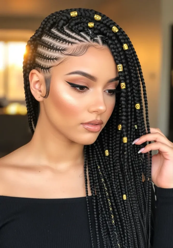 Side-Swept Stitch Braids