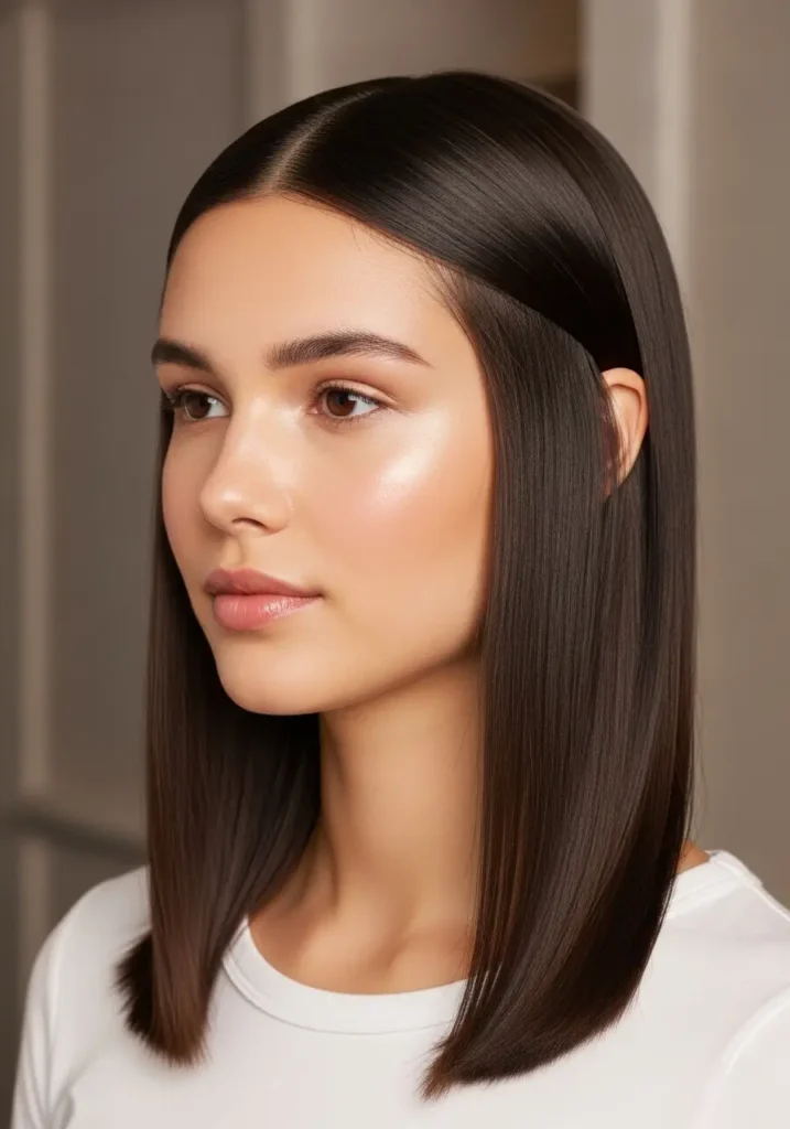 Simple Straight Hair with Center Part
