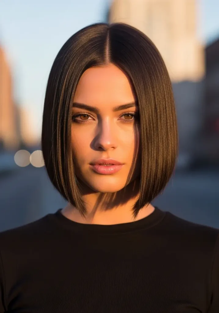 Sleek Chin-Length Blunt Bob