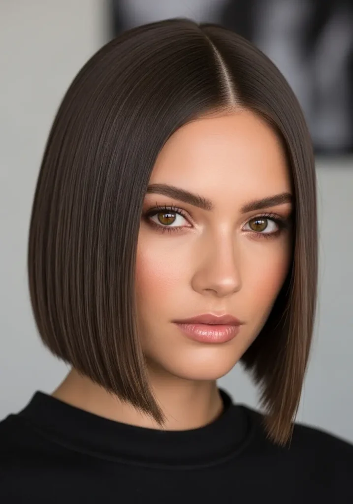 Sleek Middle-Part Bob