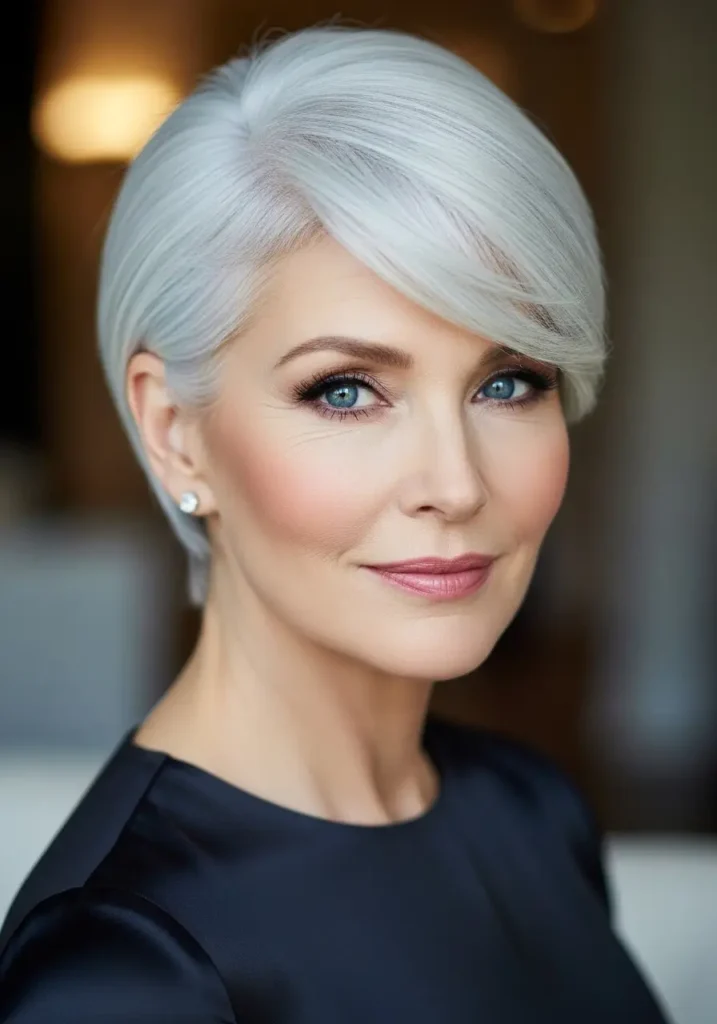 Sleek Pixie With Side Part