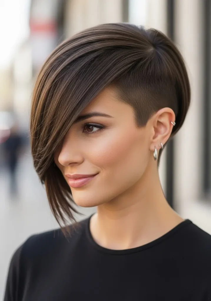 Sleek Short Cut with Deep Side Part