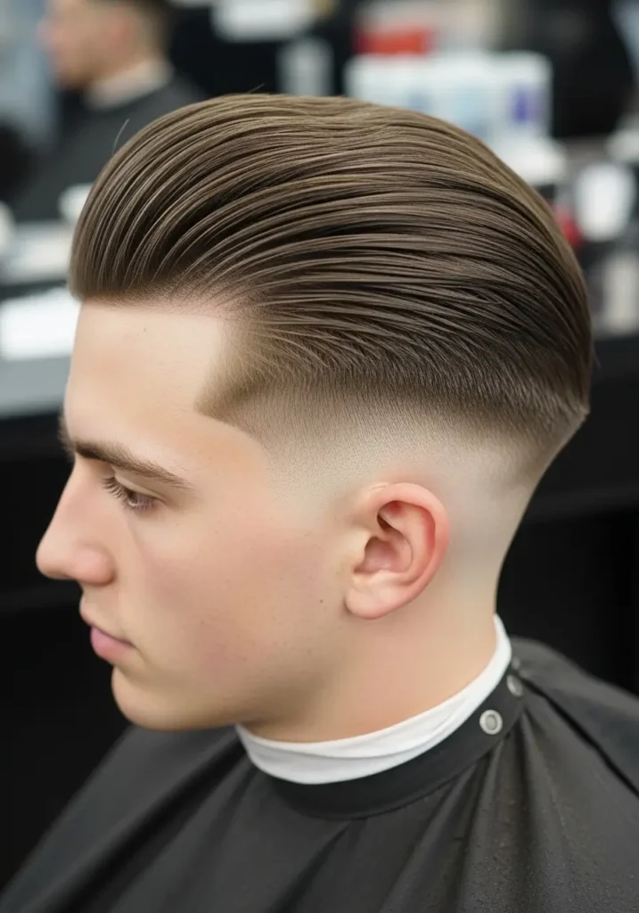 Slick Back with Mid Fade
