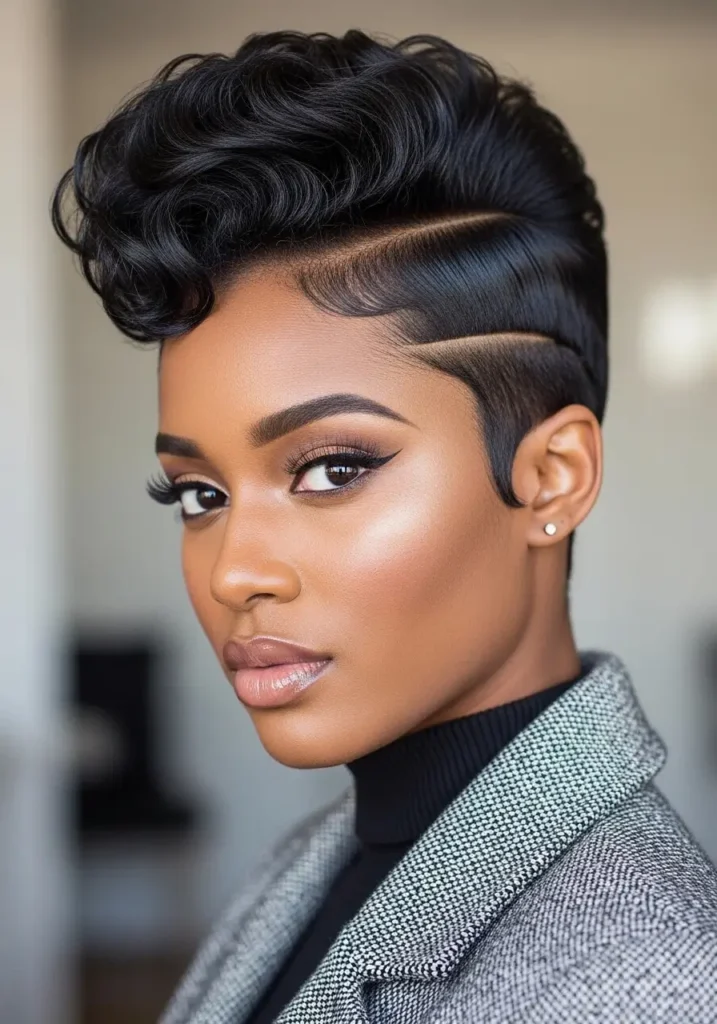 Slicked Back Puff on Short Hair