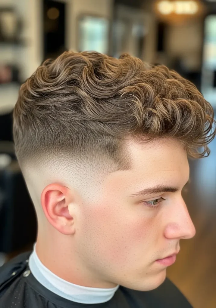 Soft Curly Top Fade