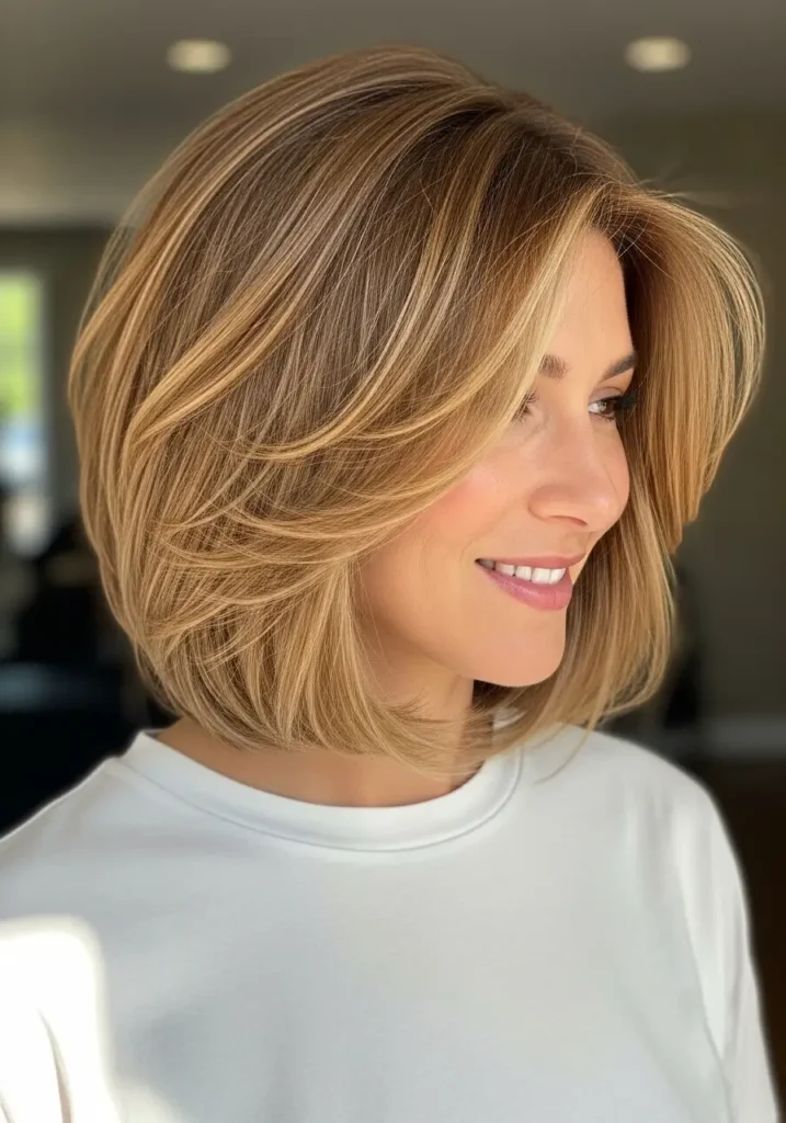 Soft Layered Bob with Face-Framing Pieces