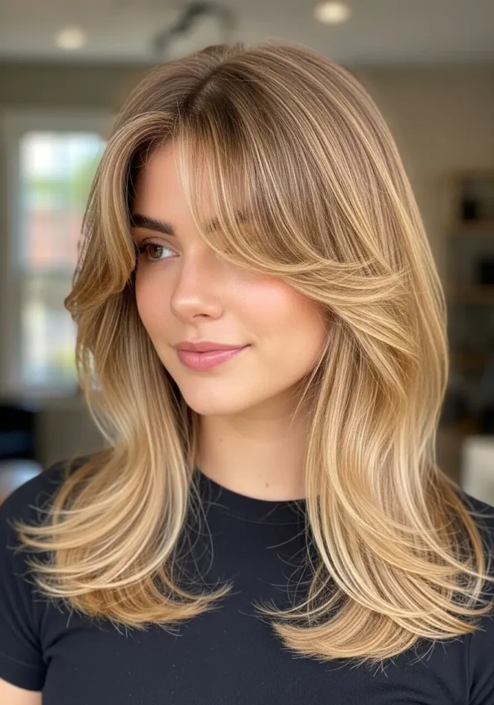 Soft Layered Curtain Bangs