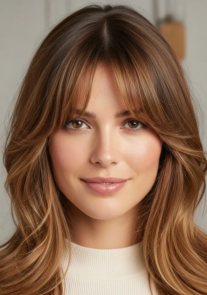 Soft Layered Curtain Bangs