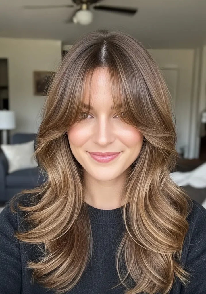 Soft Layered Curtain Bangs