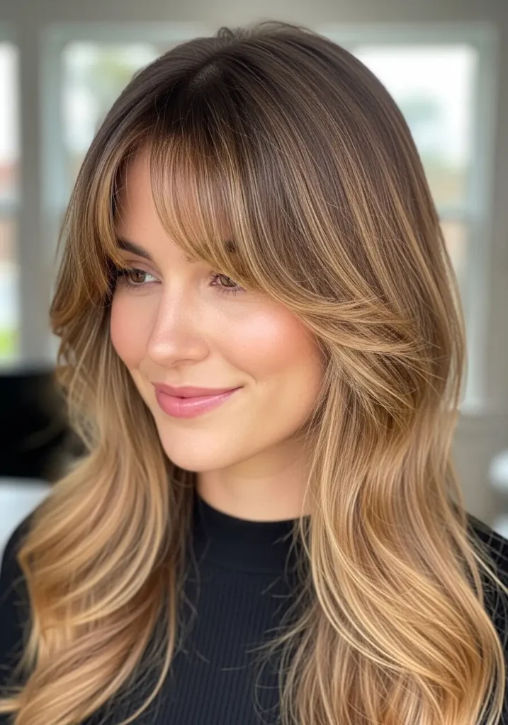Soft Layered Curtain Bangs