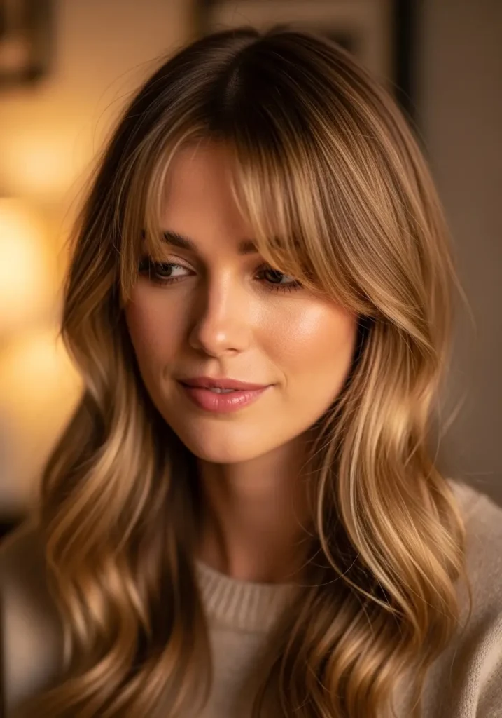 Soft Romantic Curtain Bangs