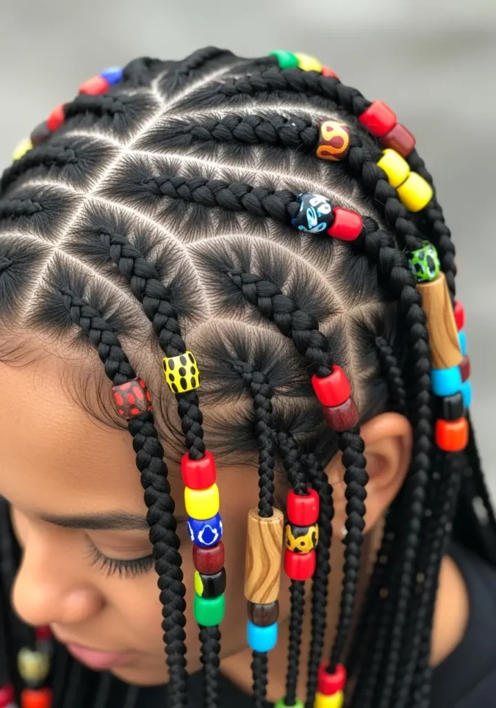 Stitch Braids with Beads