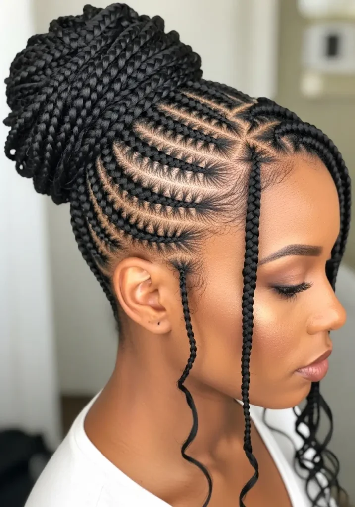 Stitch Braids with Side Bun