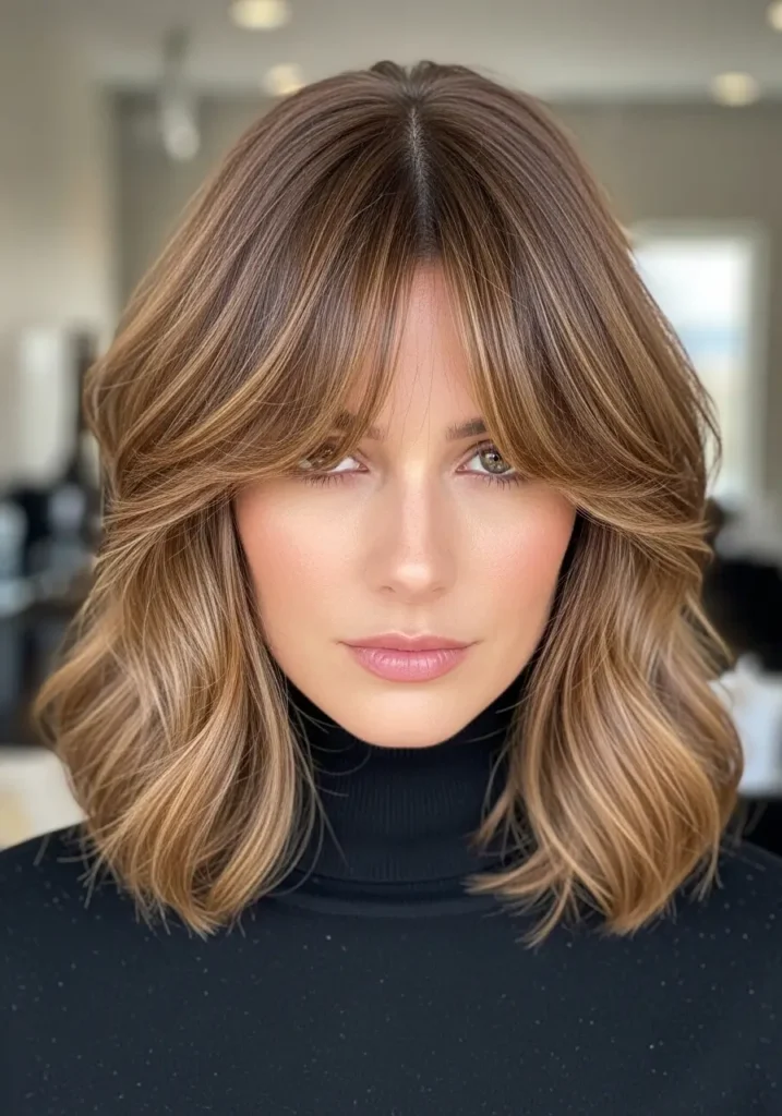 Textured Bob with Curtain Bangs
