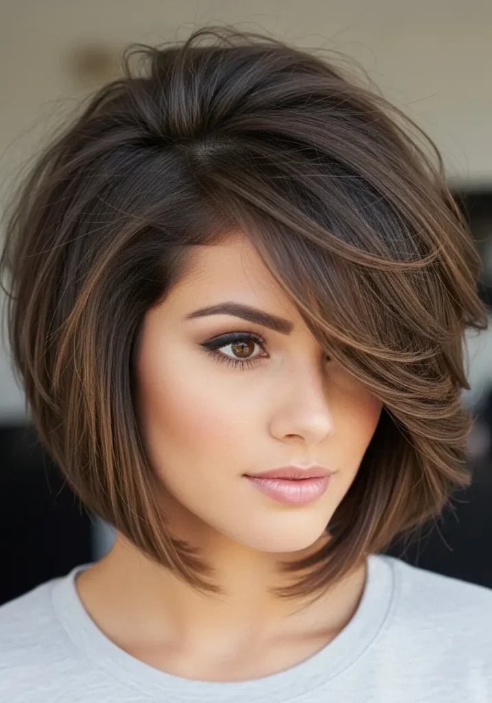 Textured Bob with Sharp Ends