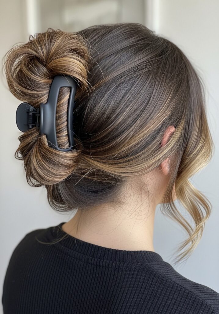 Textured Claw Clip Updo