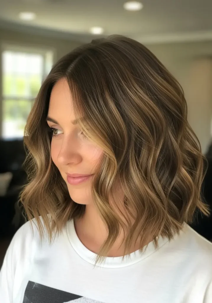 Textured Long Bob With Waves