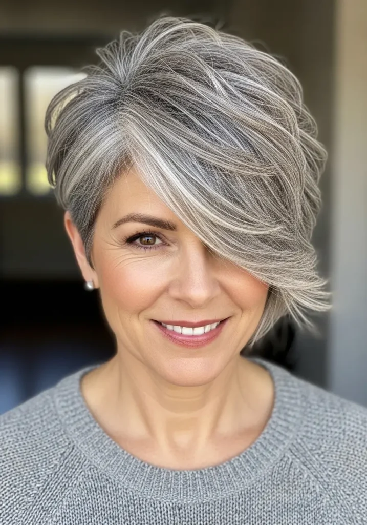 Textured Pixie With Side Sweep