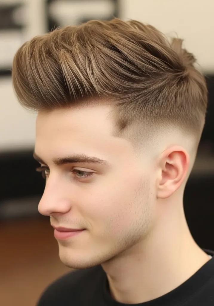 Textured Quiff with Tapered Sides