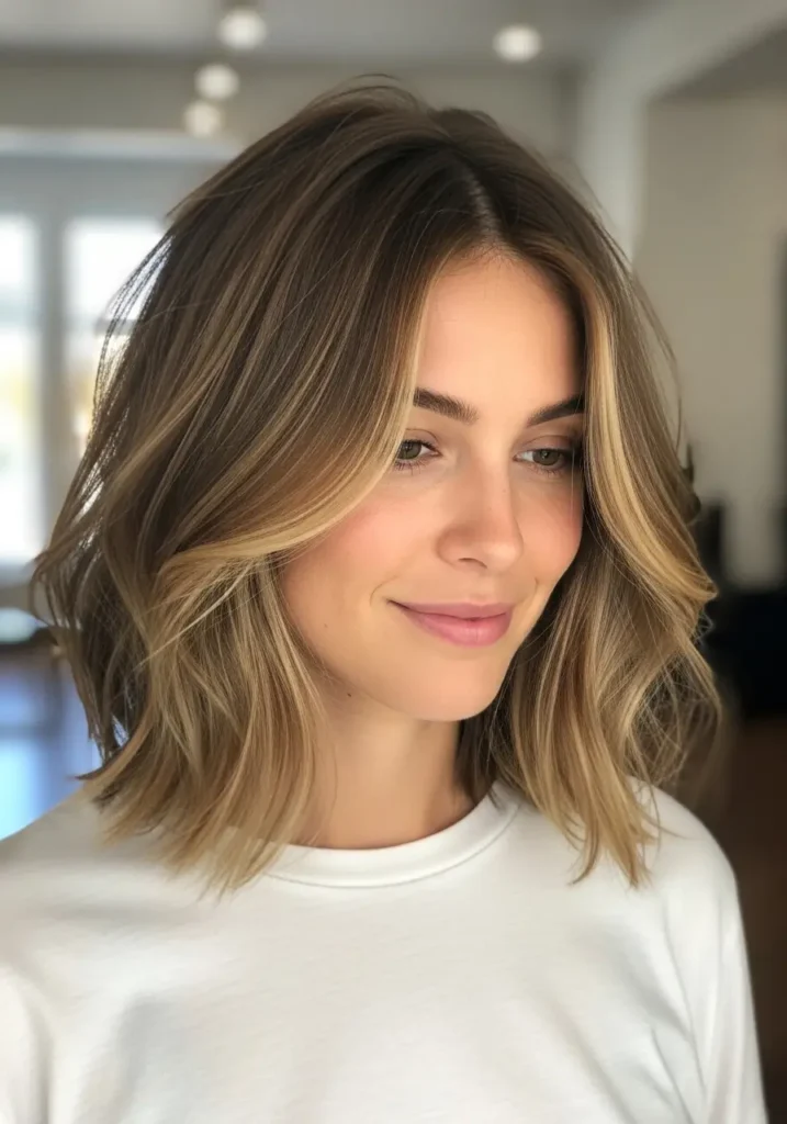 Tousled Bob with Subtle Curtain Layers