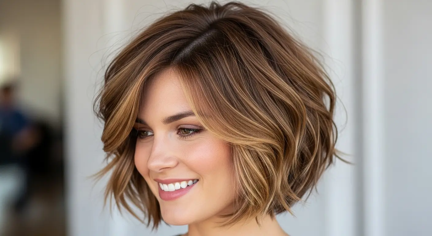 Tousled Layered Bob Haircut That Instantly Adds Volume