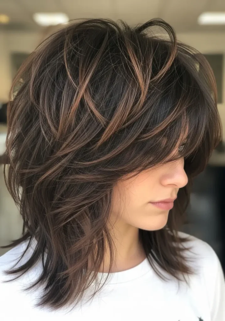 Tousled Medium Length Wolf Cut