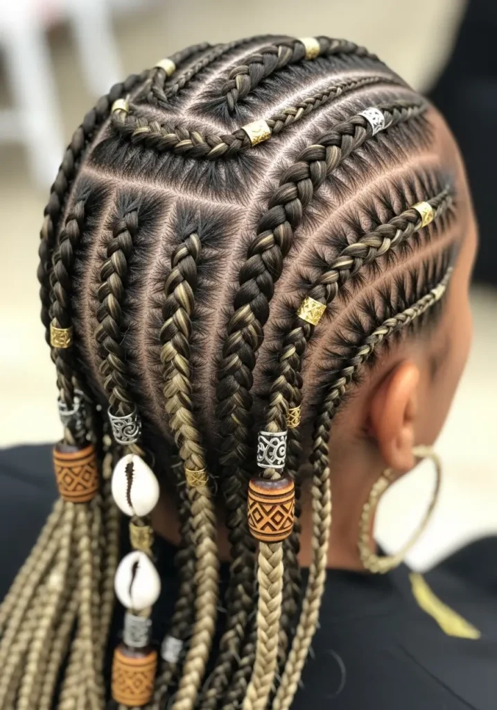 Tribal Style Feed In Braids