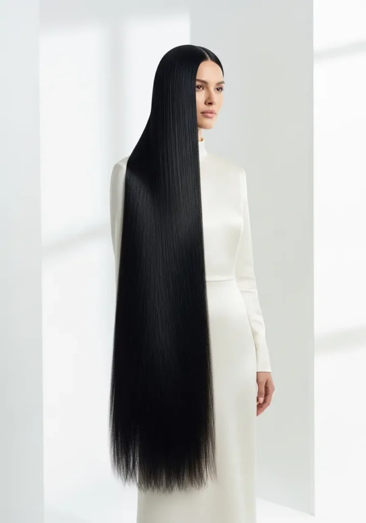 Ultra Long Straight Hair for Minimal Elegance