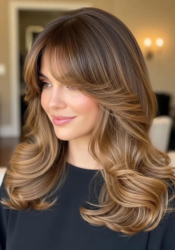 Voluminous Blowout Curtain Bangs