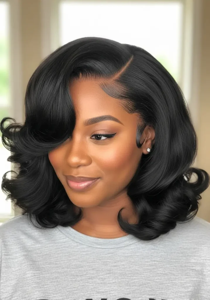 Voluminous Bob with a Middle Part