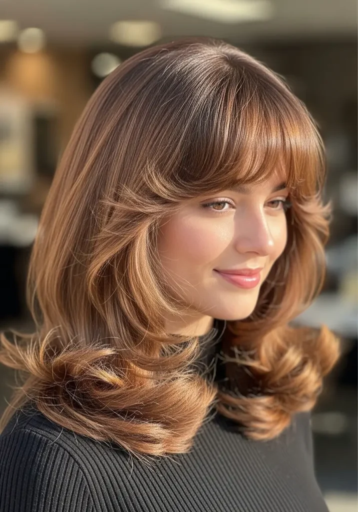 Voluminous Layers with Soft Rounded Bangs