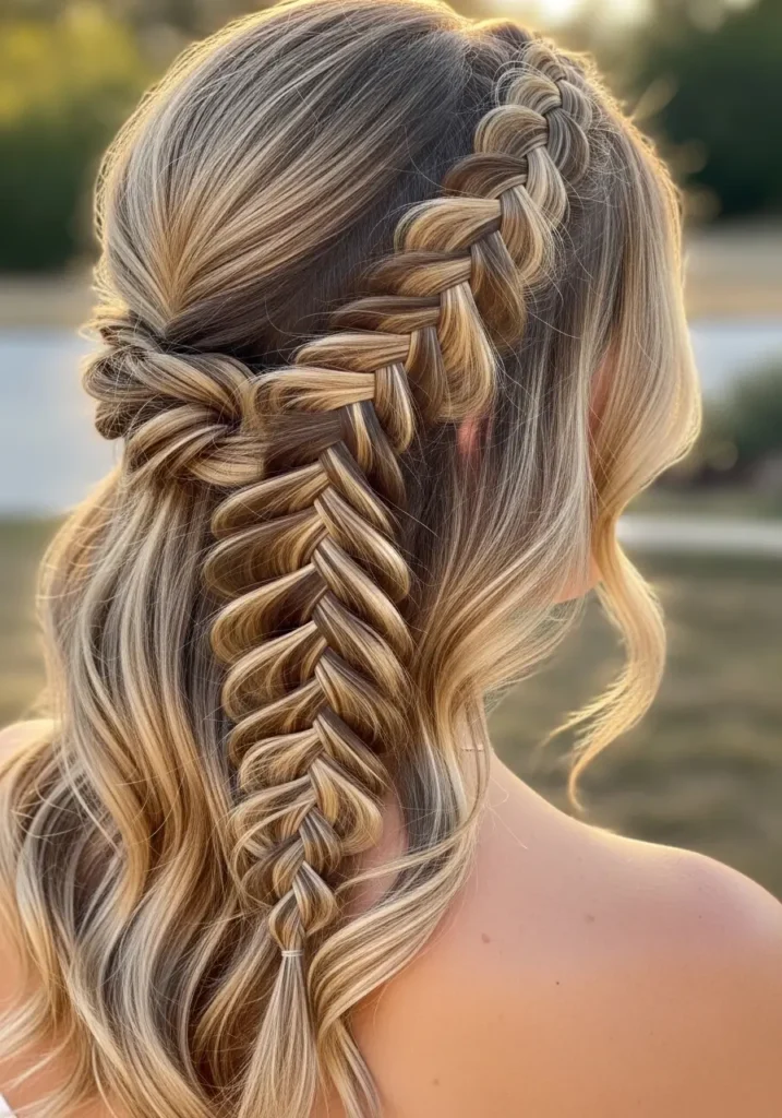 Waterfall Braid with Loose Waves