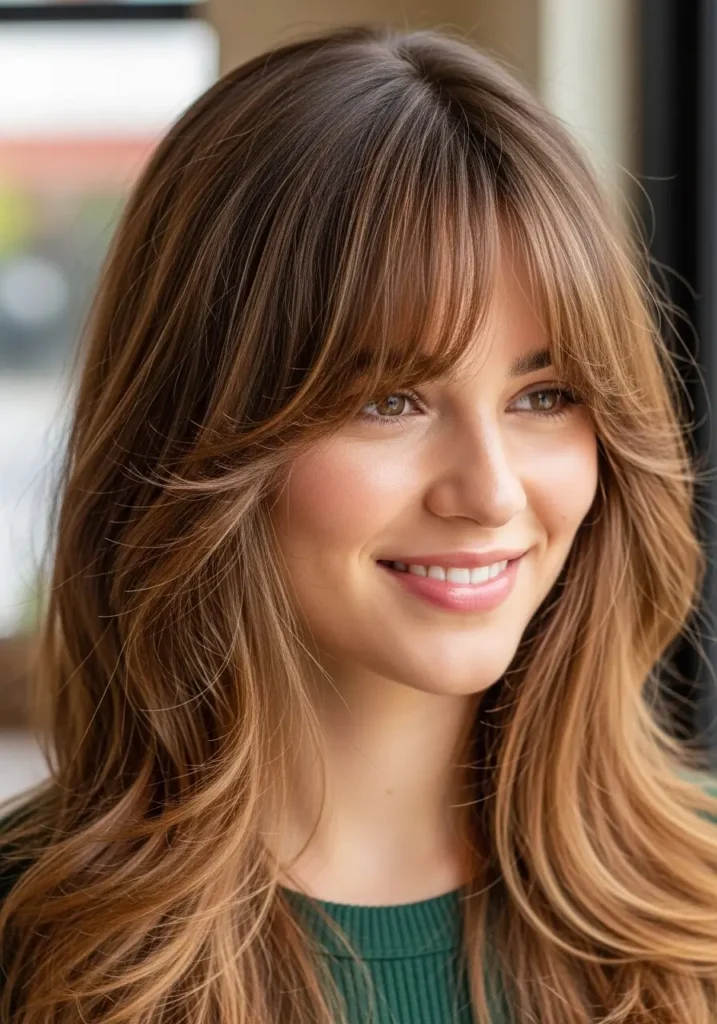 Wispy Curtain Bangs Look