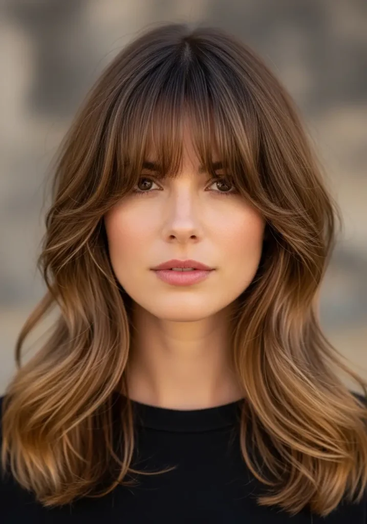 Wispy Curtain Bangs for Light Texture