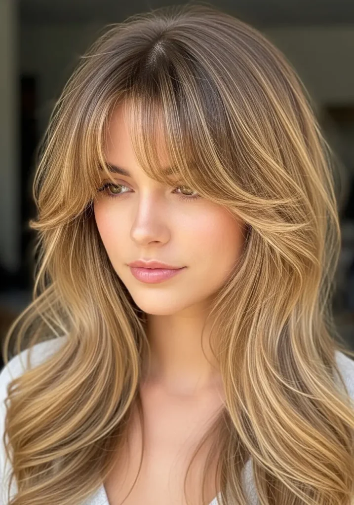 Wispy Curtain Bangs with Soft Volume