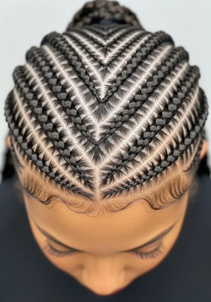 Zigzag stitch braids