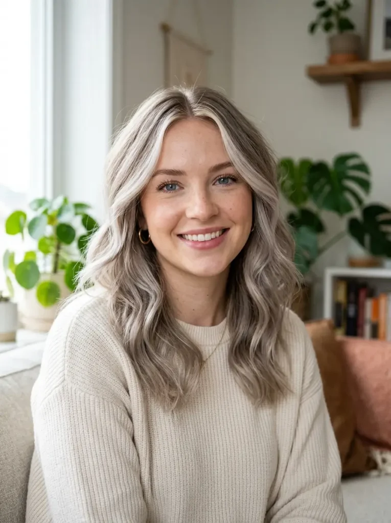 Ash Blonde with Face-Framing Highlights