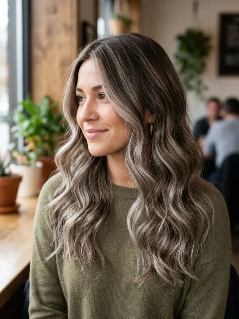Ash Blonde Highlights on Brown Hair