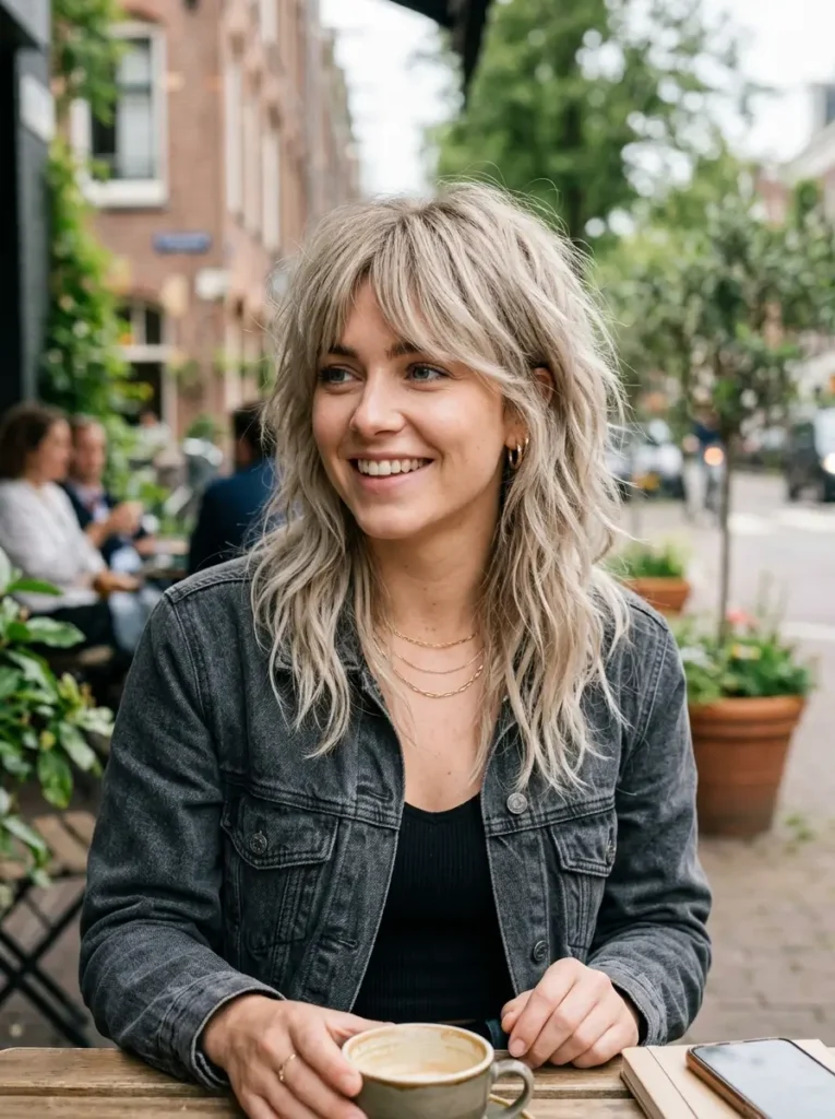 Ash Blonde Shag Cut