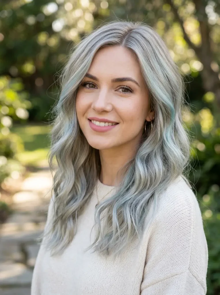 Ash Blonde with Blue Tints