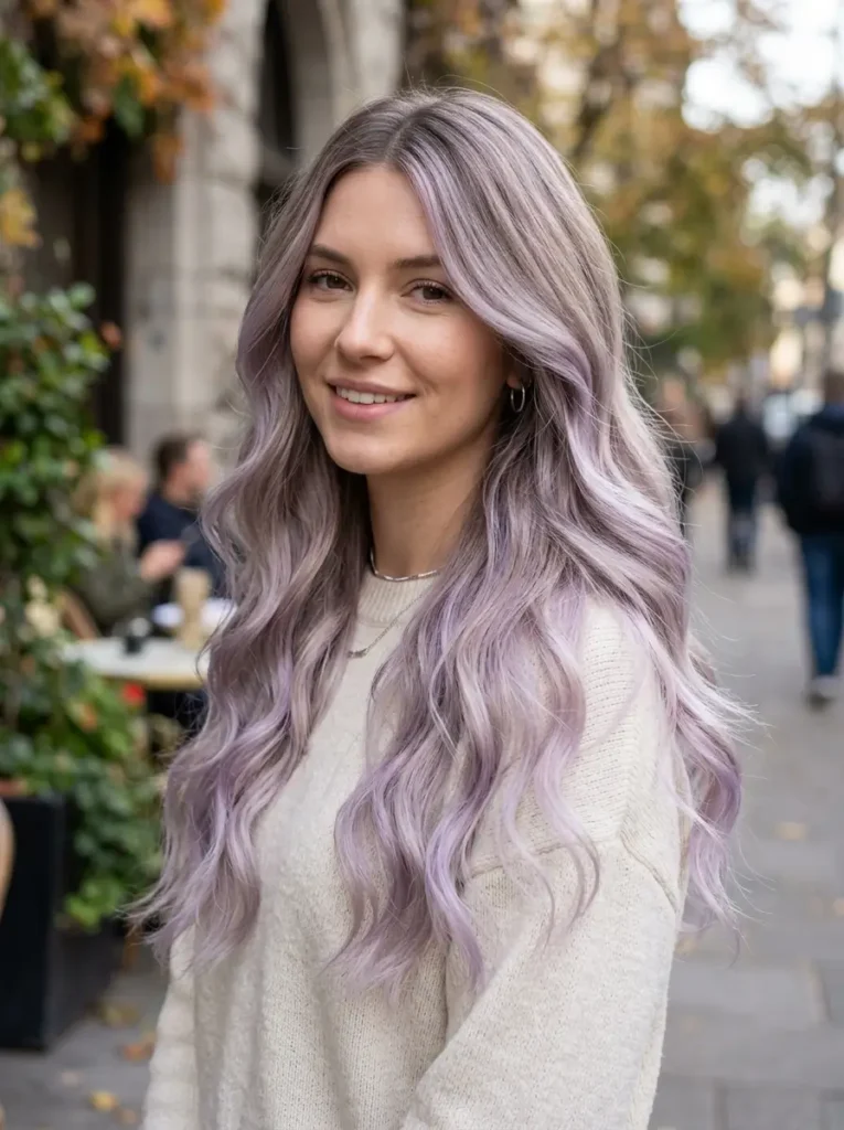 Ash Blonde with Lavender Undertones