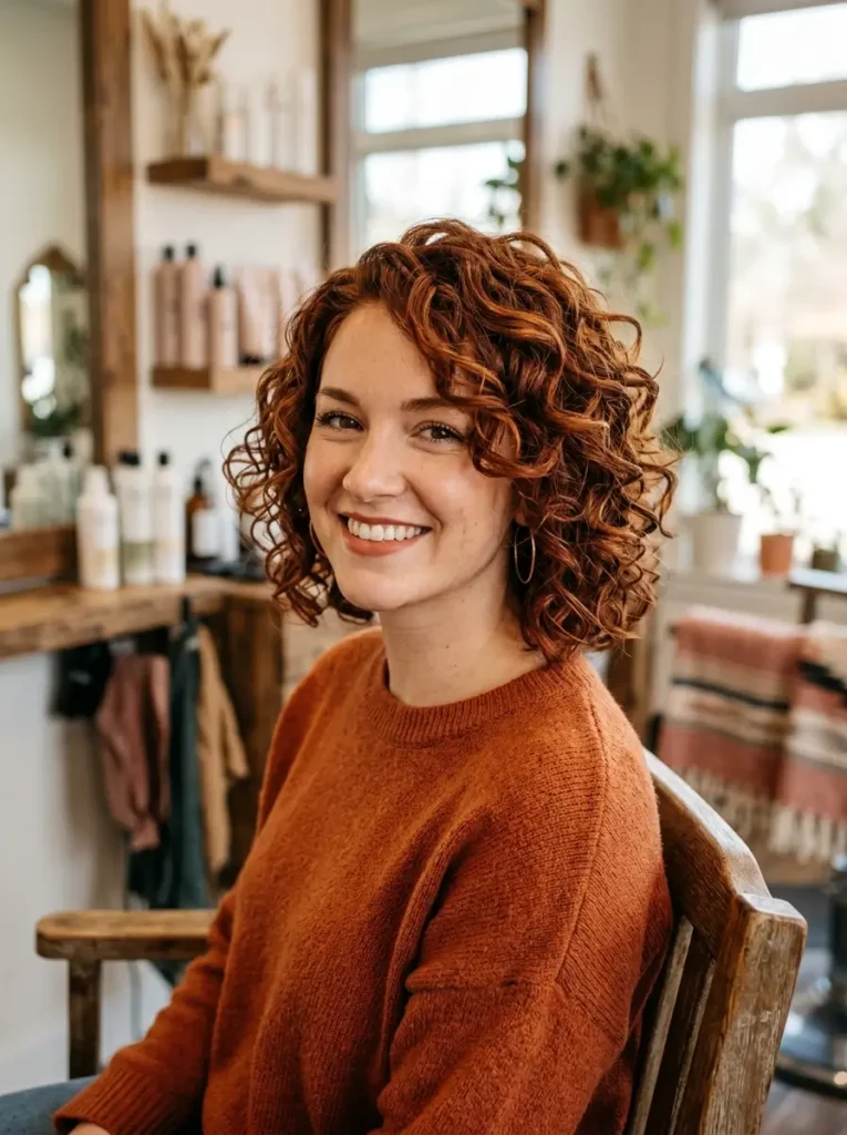 Auburn Bob Hairstyles with Curls