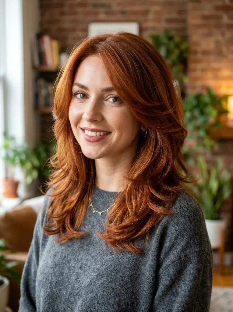 Auburn Medium Length Hairstyles with Layers