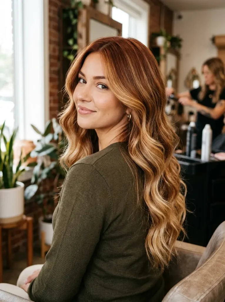 Auburn and Blonde Balayage