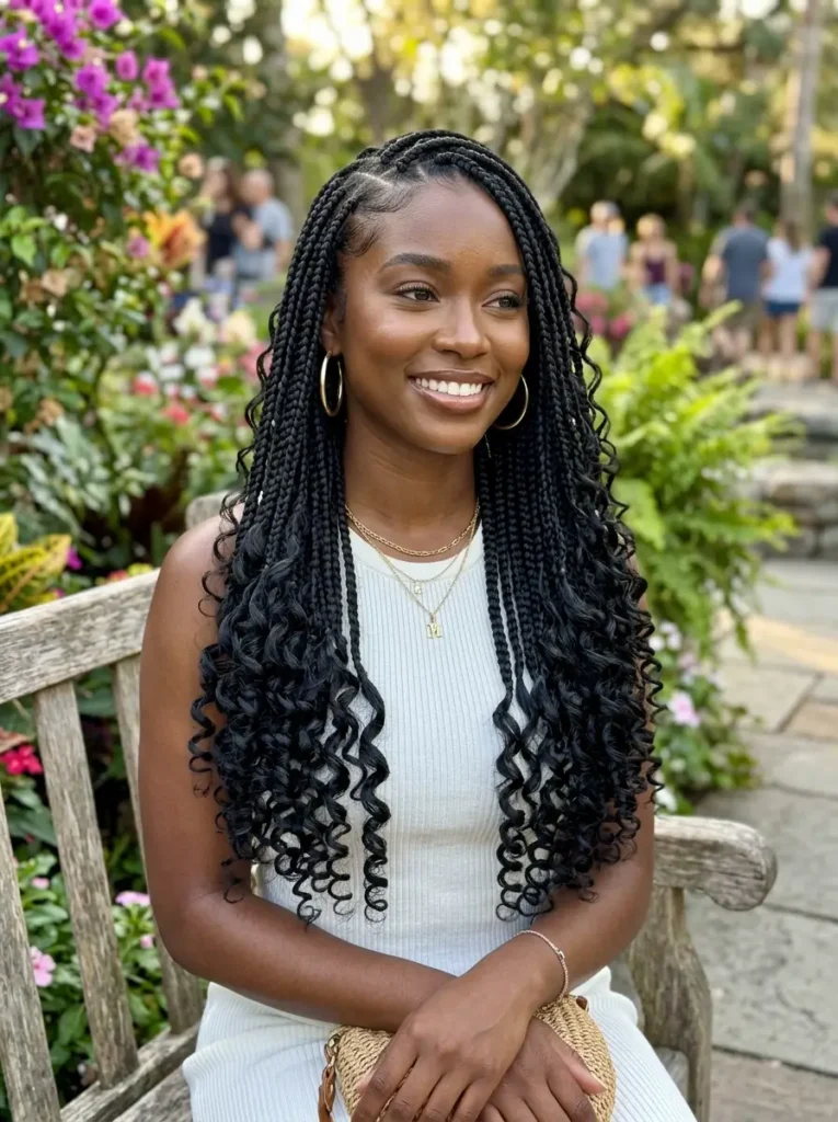 Black French Curl Braids