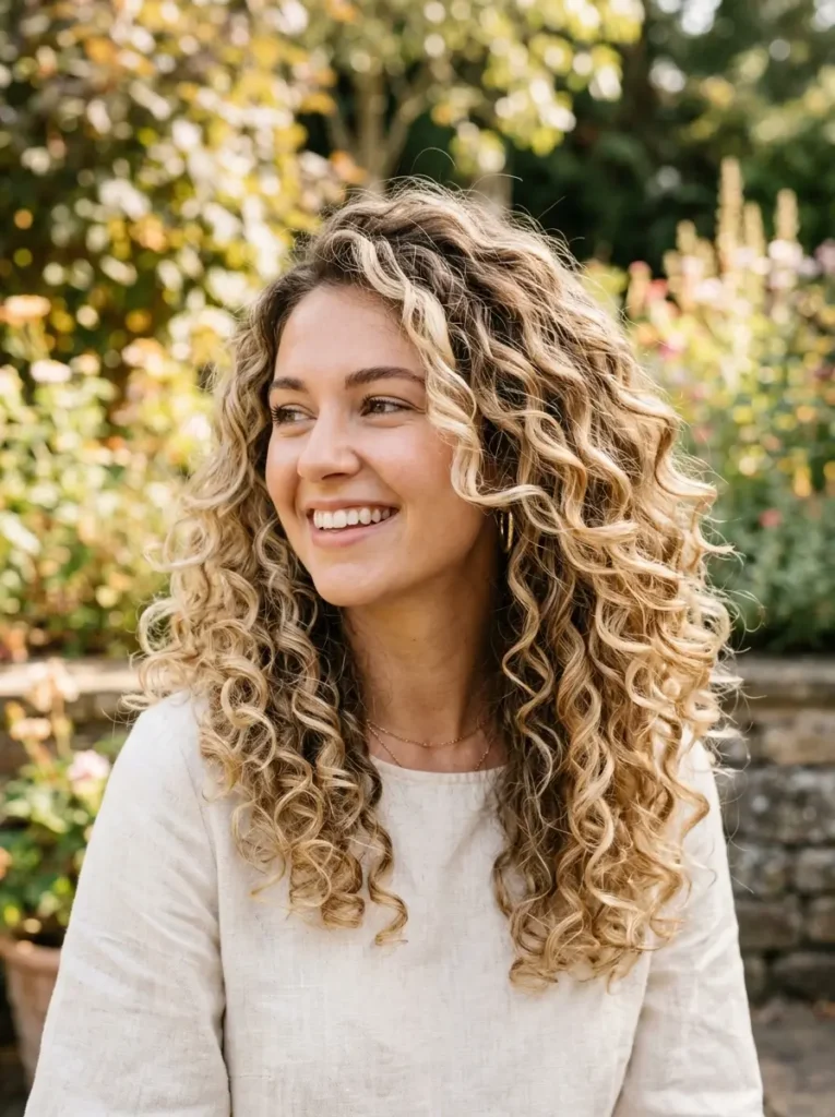 Blonde Balayage Hair Colors on Curly Hair