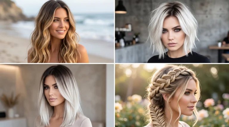 Blonde Hair with Dark Roots Hairstyle Ideas