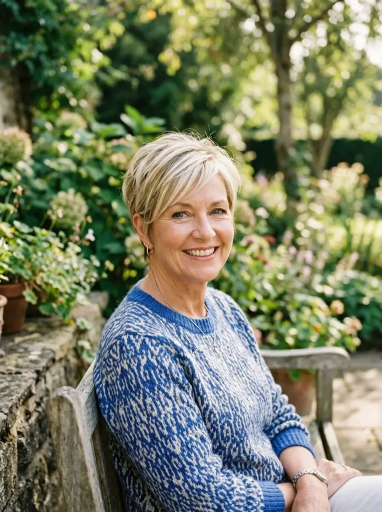 Blonde Pixie Cut with Highlights